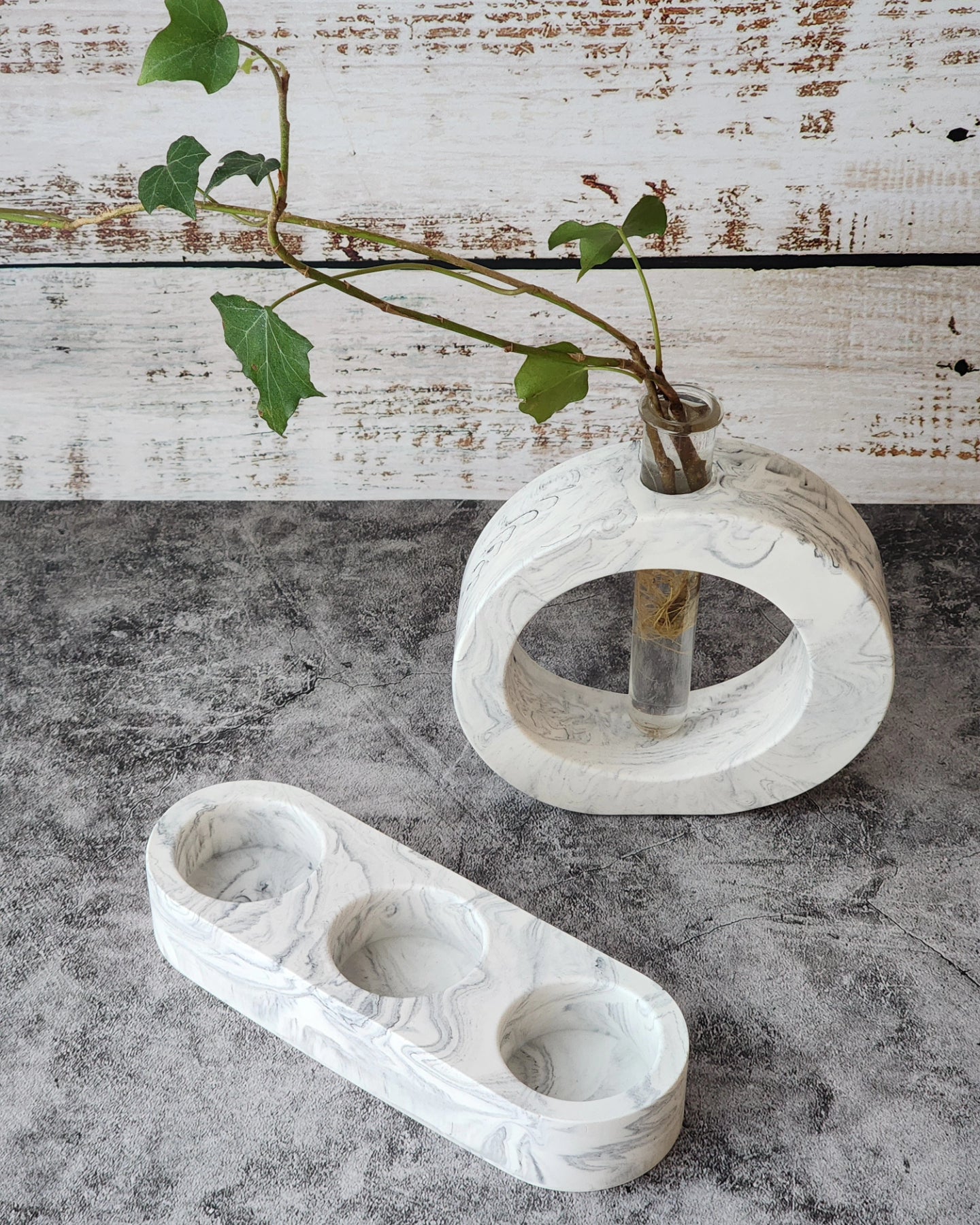 Triple Tealight Candle Holder & Halo Vase