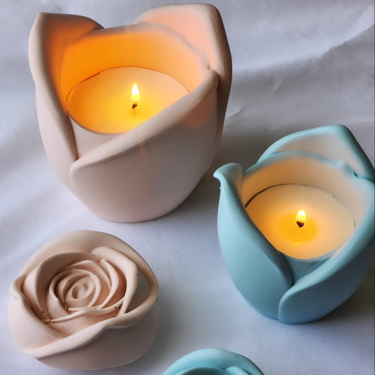 Rose Candle Vessel & Refill Wax