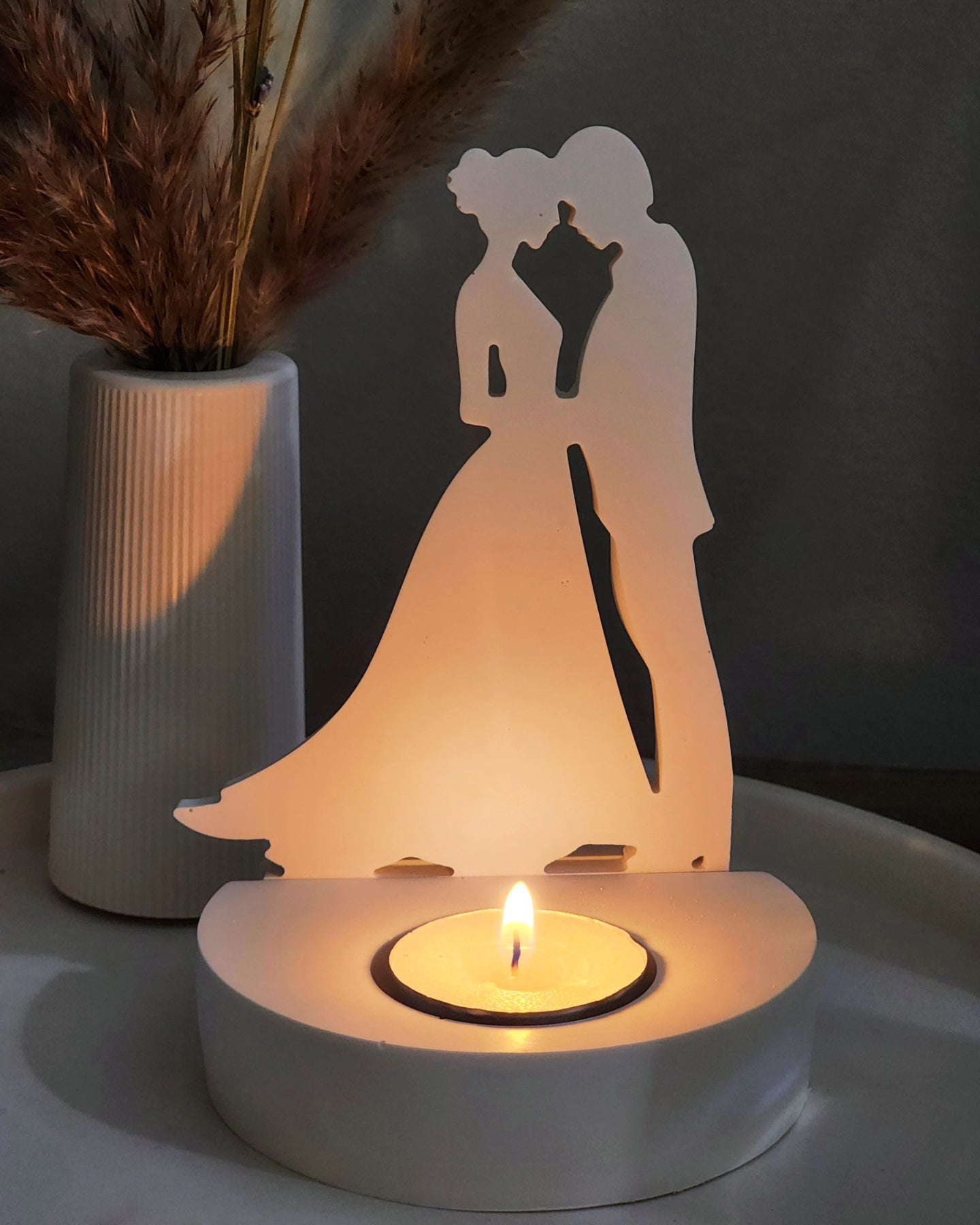 Wedding Silhouette Tealight Candle Holder